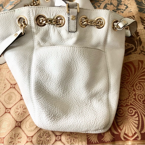 Michael Kors Genuine White Pebbled Leather Handbag/Shoulder Bag - Picture 7 of 13